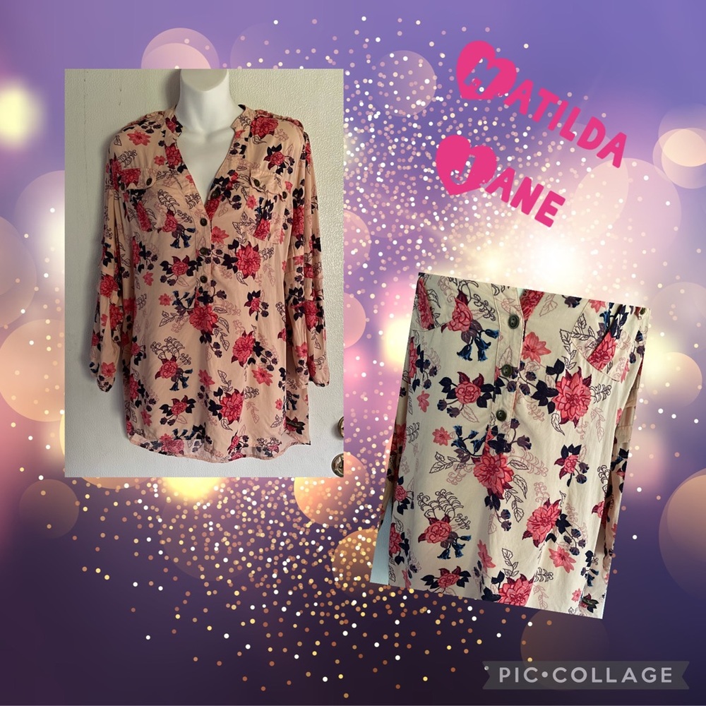 Matilda Jane pink floral long sleeve blouse
